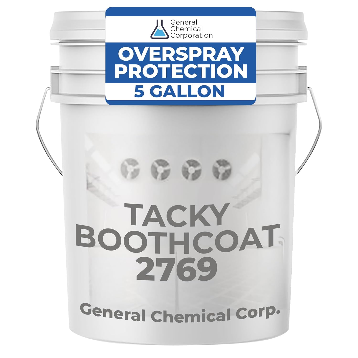 Tacky BoothCoat 2769 White Tacky Coating - Temporary Paint Booth Protection, Water Based, Scrapable, Easy Removal, Great Tack for Dust & Dirt Control, Ideal for High Traffic Paint Booths, 5 Gallon