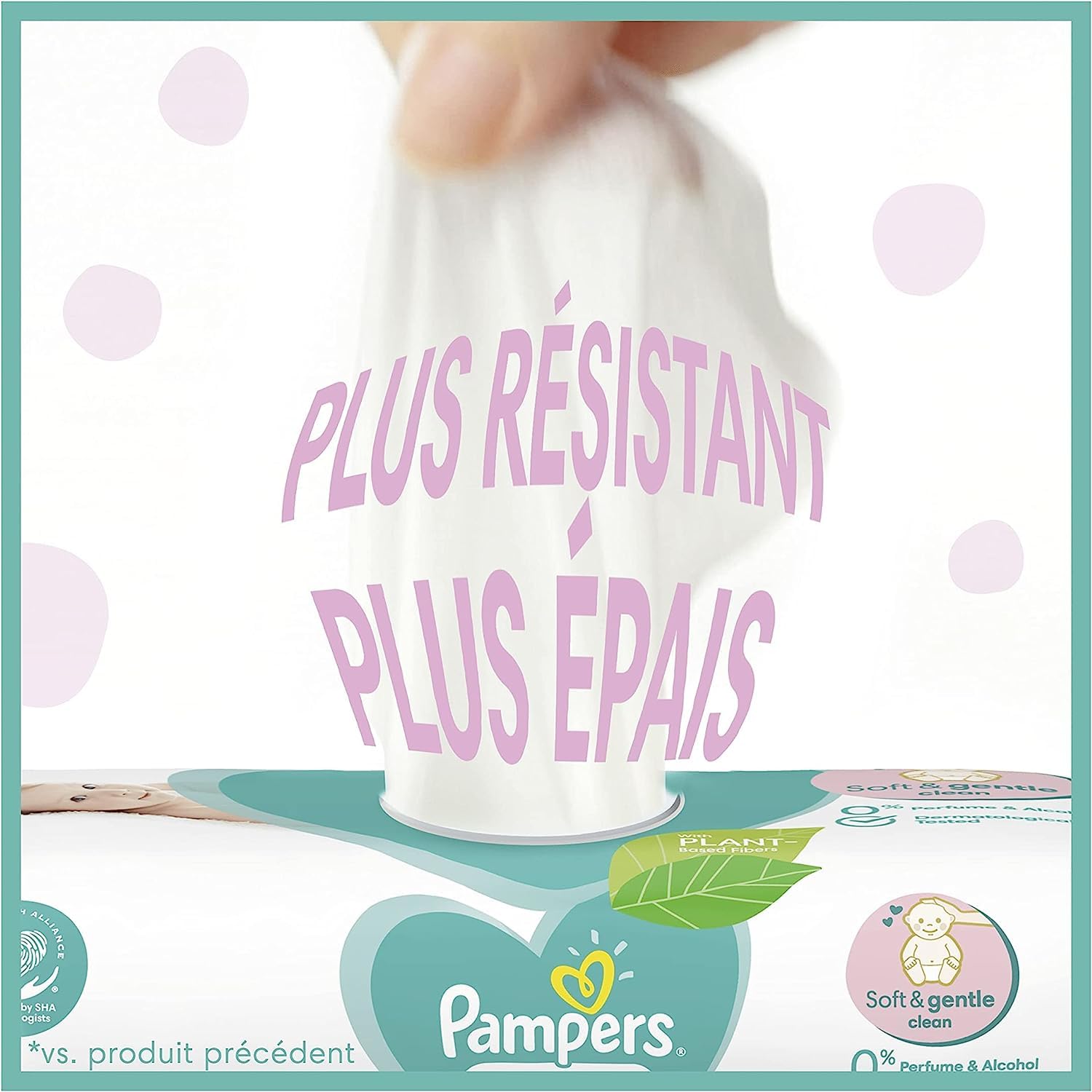 Pampers Lingettes Bébé Sensitive, 624 Lingettes (Lot de 12 x 52), Sans Parfum ni Alcool, Aident à Protéger la Peau des irritations, Pour Une Toilette Douce Et Délicate, Testées Dermatologiquement
