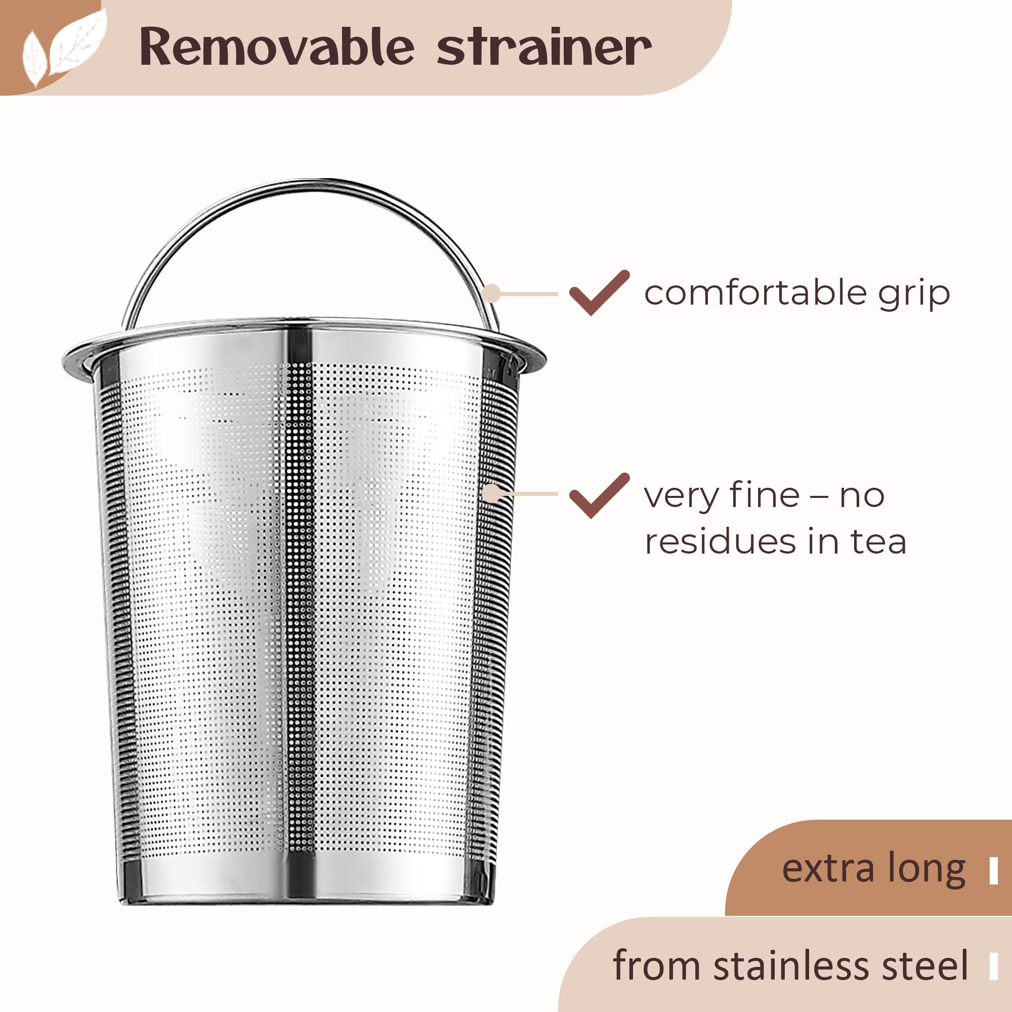 Tetera con colador de cerámica – 1,2 l – Tetera de cerámica negra (antracita) – Teapot Pot Ceramic – Tetera de gres – Accesorios para té – Tetera para té suelto