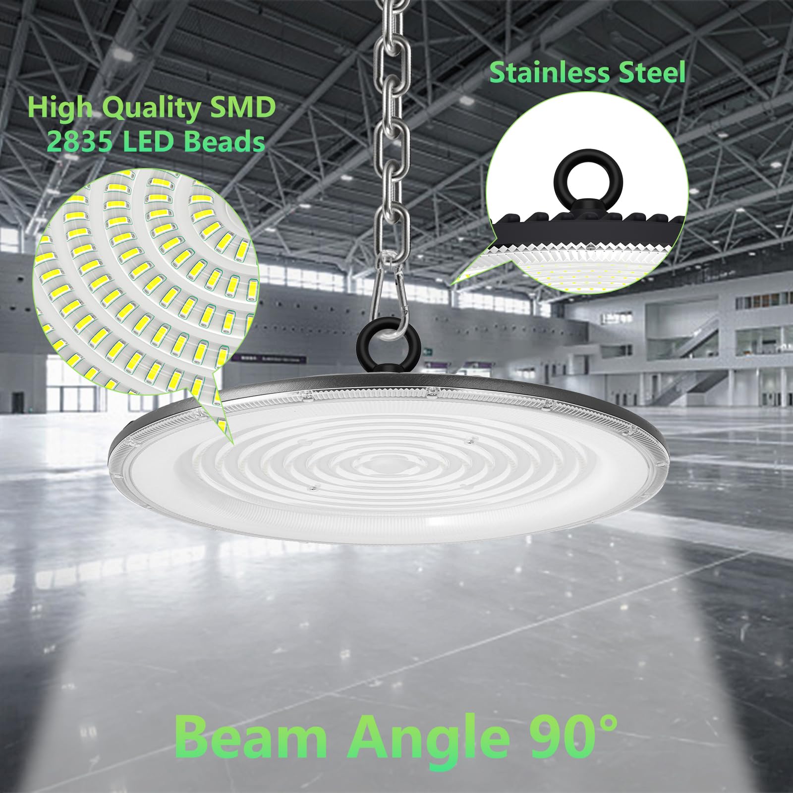 UFO LED High Bay Light 500W 50000LM LED Shop Light Without Plug 6000-6500K Daylight Bay Lighting IP65 Waterproof — view 4
