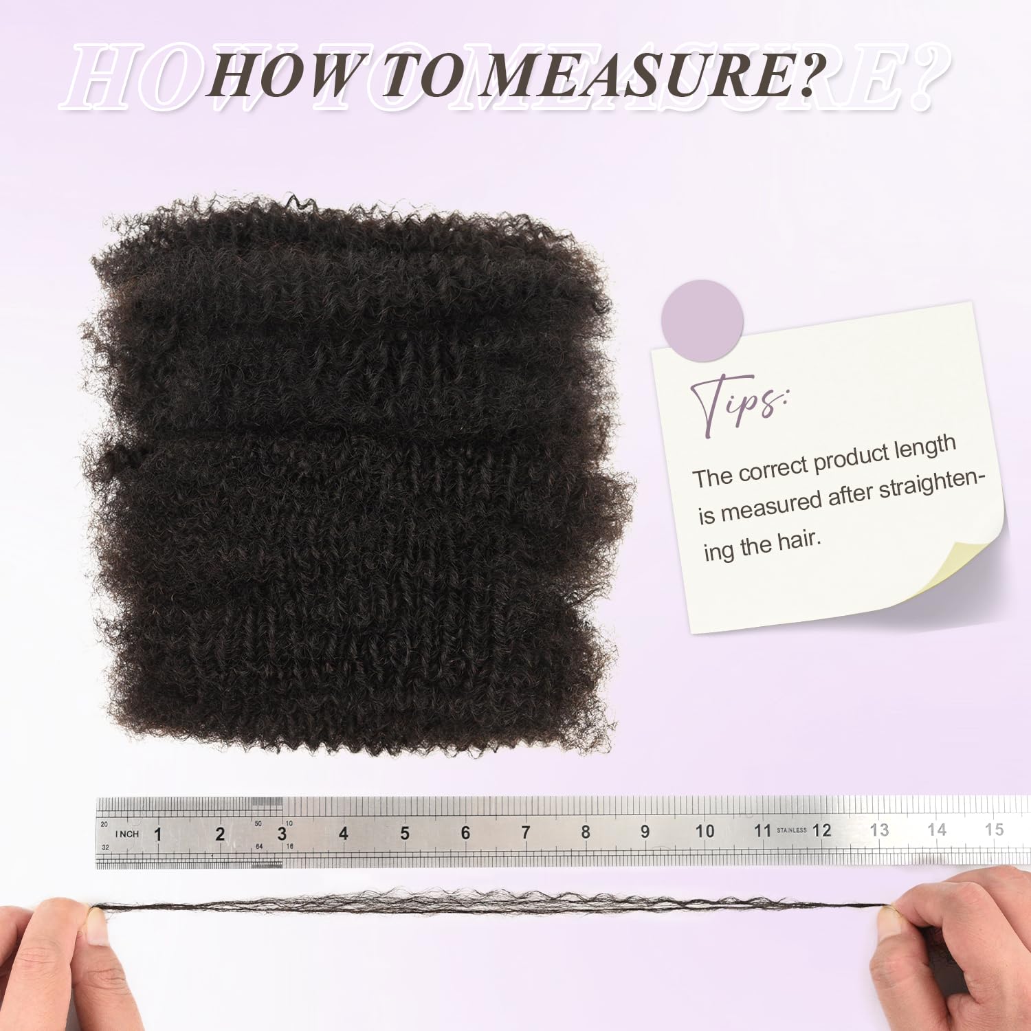 Afro Kinkys Bulk Human Hair Kinky-Curly 100% Real Human Hair for Twist, Braiding, Dreadlocks & Sister Locs, Natural Soft Pre Fluffed, Can Be Dyed Bleached (#1B Natural Black, 12 Inch)
