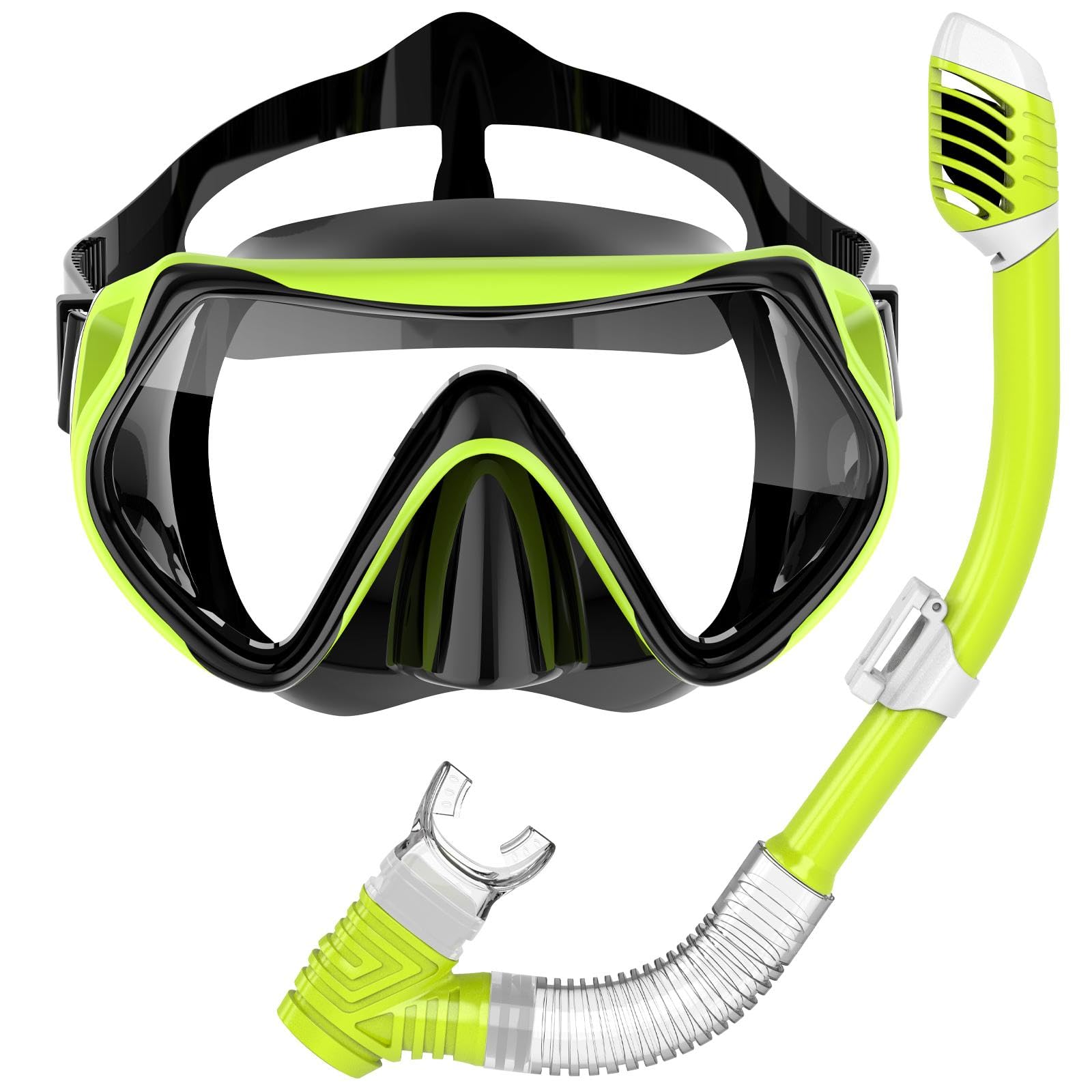 ZHYEQINGRUI Snorkel Kids Set, Panoramic Wide-View Snorkel Mask, Anti-Fog Diving Mask, Children Swim Goggles, Anti-Leak Dry Snorkeling Tube, Snorkel Gear for Youth — image 1