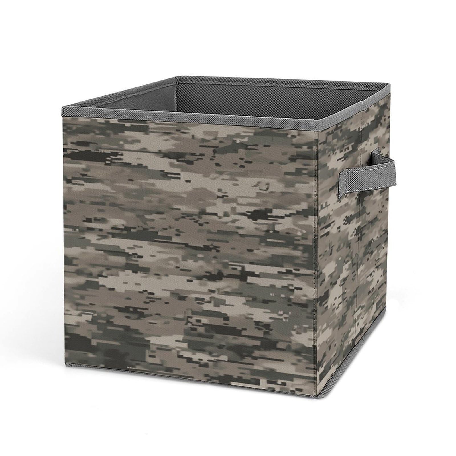 VstaDank Army Digital Camouflage Storage Bin Collapsible Storage Cubes Organizer Oxford Cloth Storage Box with Dual Handles Large Stackable Closet Storage Bins for Sheets Hat Sweater