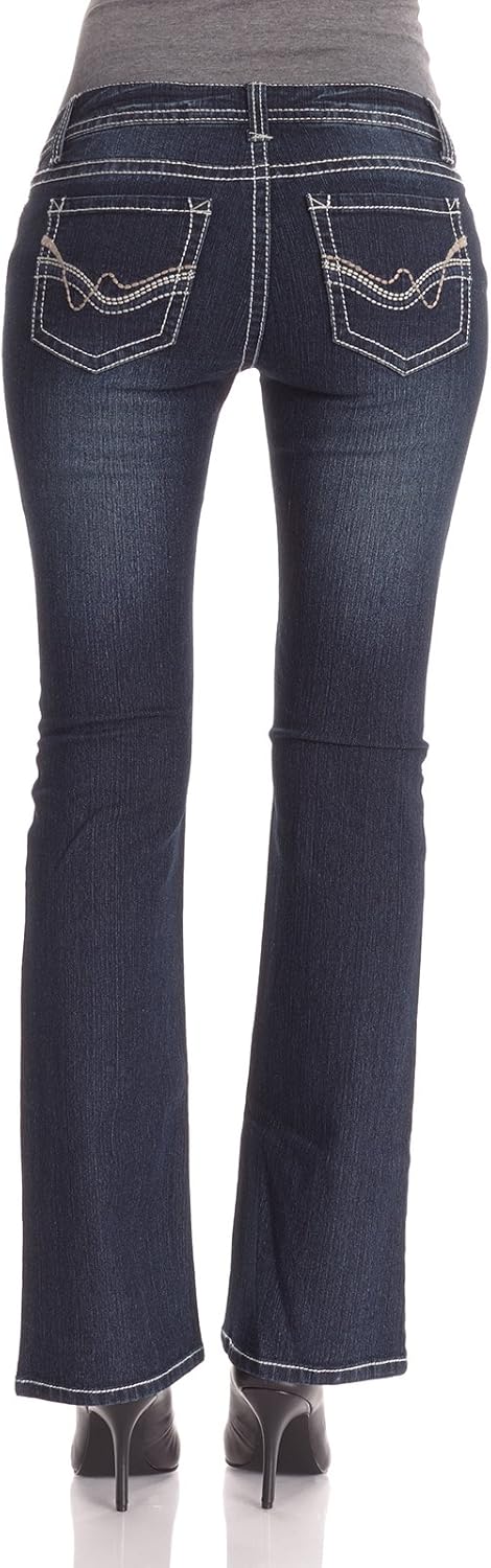 WallFlower Women’s Size Legendary Bootcut Mid-Rise Insta Stretch Juniors Jeans (Standard and Plus)