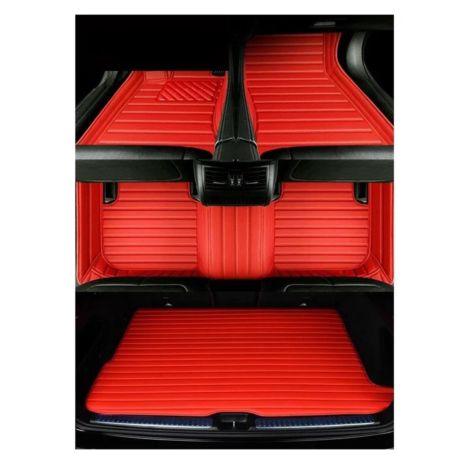 Tapis de sol de voiture en cuir rouge sur mesure pour BMW 7 F01 2008-2015