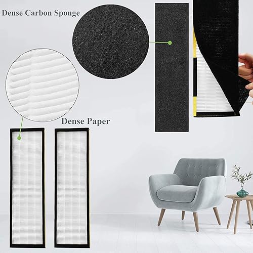 Miniatura 4 de Paquete de 2 filtros B de repuesto FLT4825 con 10 prefiltros de carbono compatibles con Guardian AC4825, AC4300BPTCA, AC4900CA, AC4825DLX, AC4850PT,