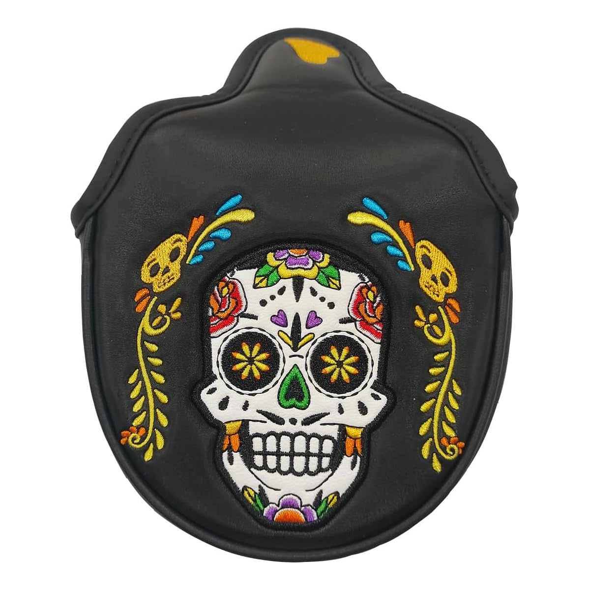 Qury Funda para Cabeza de Palo de Golf con diseño de Calavera de Esqueleto Divertido, Cierre magnético, Color Negro