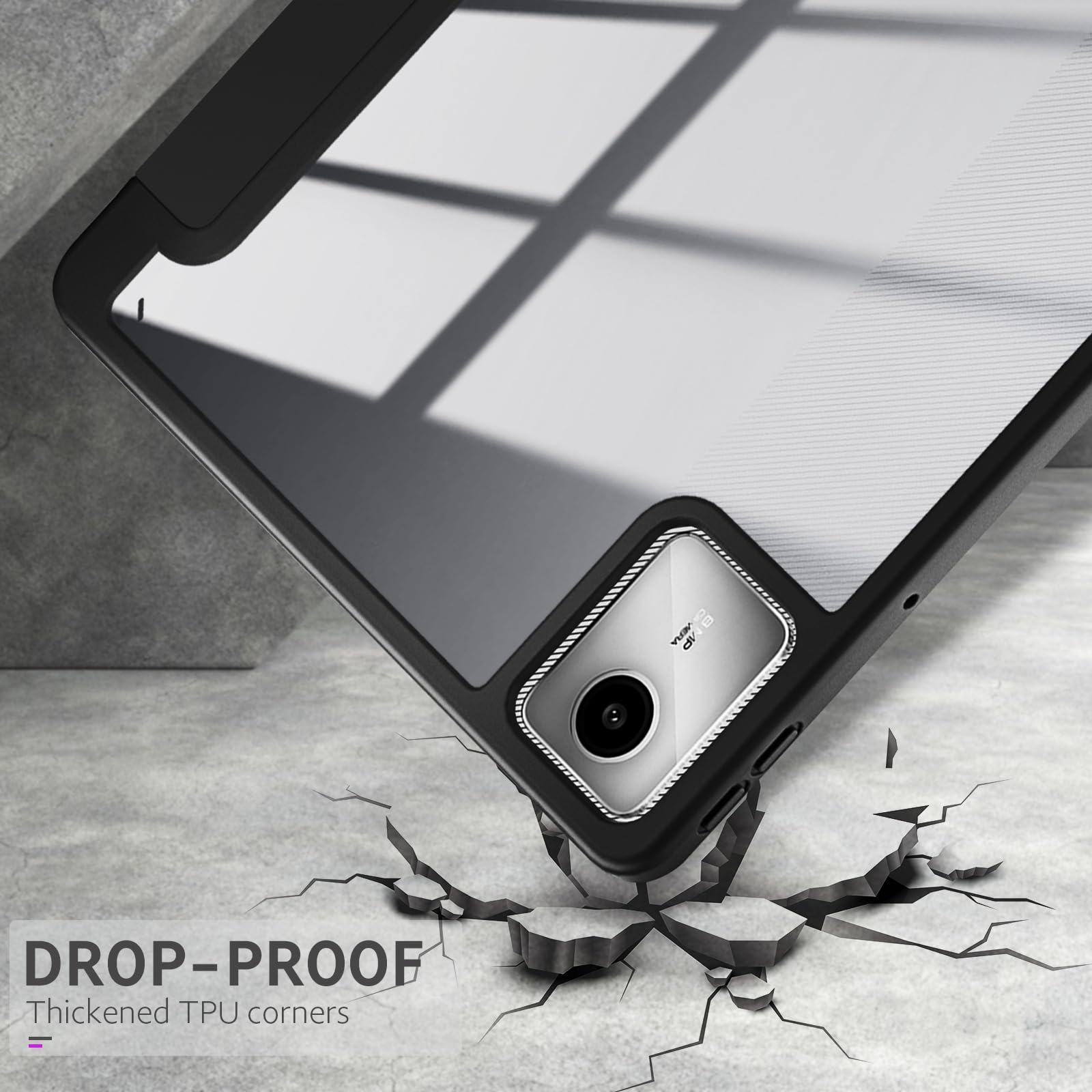 YRH per cover lenovo tab m11 con porta penna 11 pollici 2024, [Auto Wake/Sleep] Custodia in pelle per tablet Lenovo M11 [TB330FU /TB330XU] (nero)