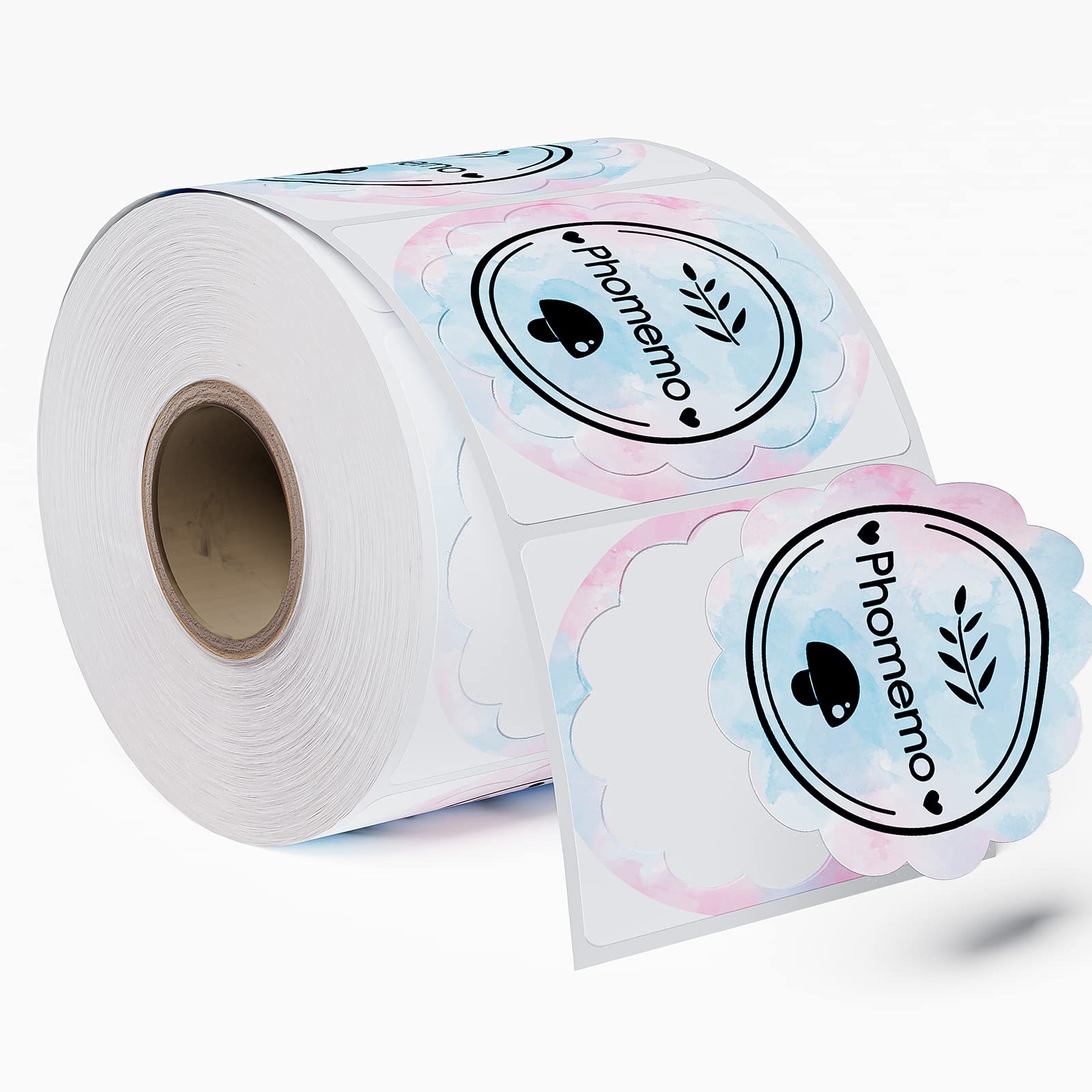 Phomemo 2" Pattern Direct Thermal Labels, Self-Adhesive Thermal Stickers Labels, Thermal Printer Labels for Name Tag, Address, Logo Design, Shipping, DIY Design, QR Code, 500 / 1Roll