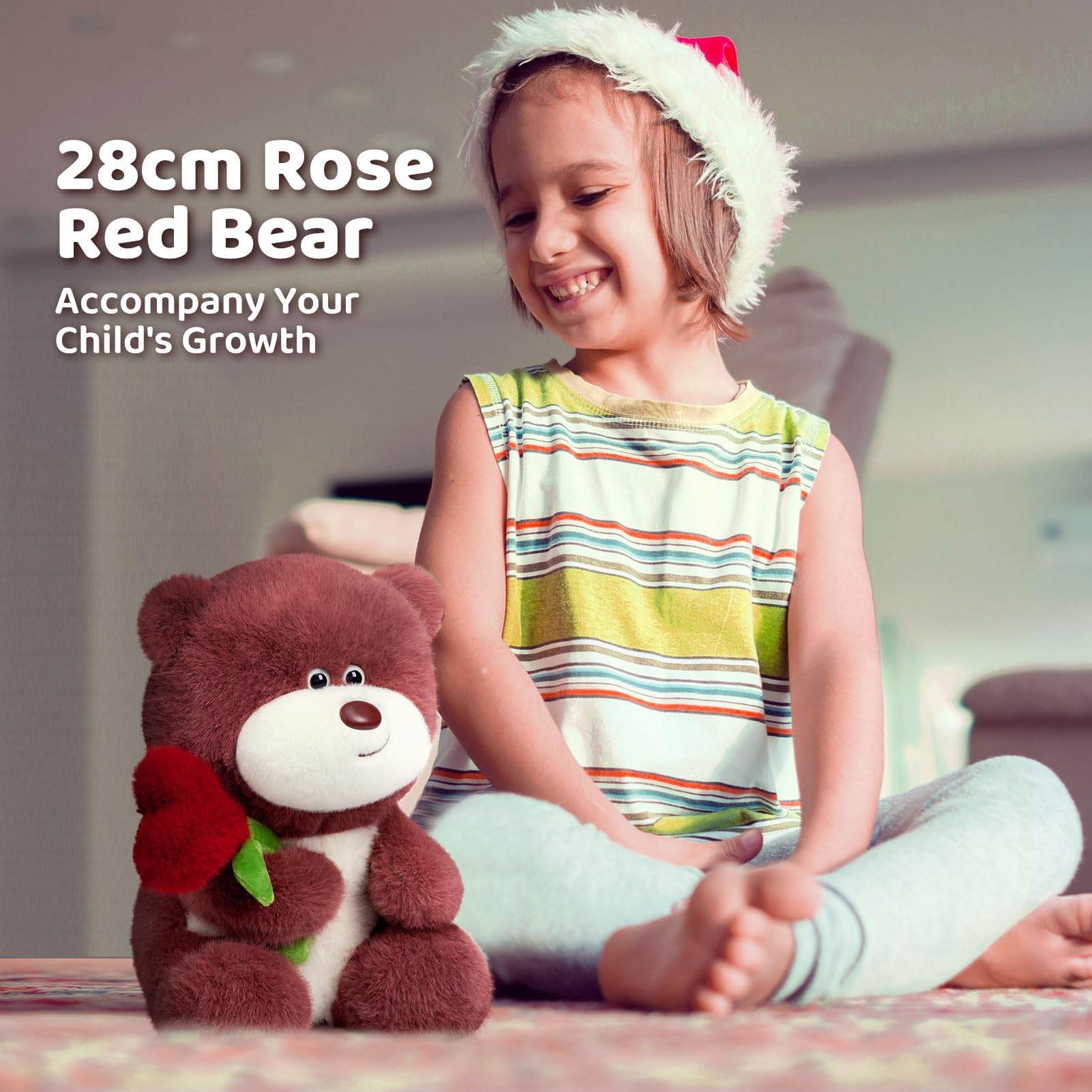 BEJOY Teddy Bear Plush Bear, Teddy with Rose Plush Toys, Love Valentine's Day Bear - Image 3