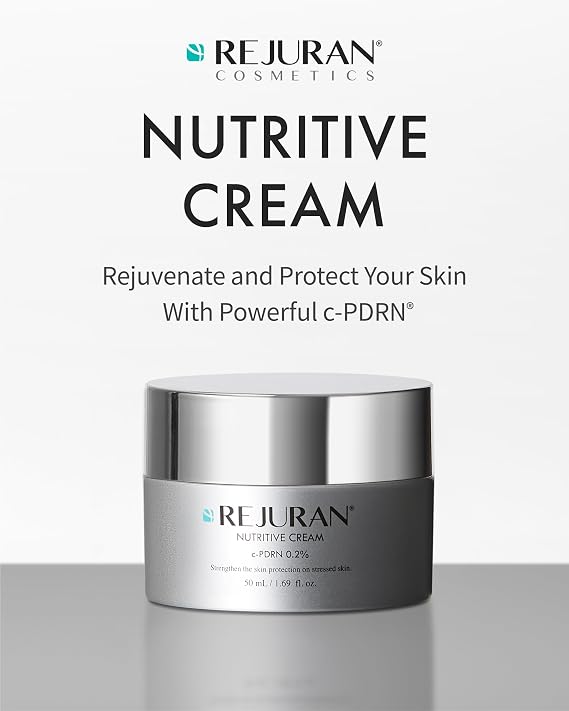 REJURAN c-PDRN Korean Skin Care Bundle Turnover Ampoule Serum (1.01 fl oz) & Nutritive Cream (1.69 fl oz) with Salmon DNA for Firming, Hydrating & Youthful Radiant Skin