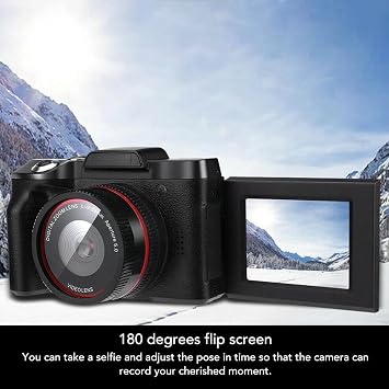 16MP Digital Camera with 1080P Full TFT LCD Screen, 16X Digital Zoom, Recording, 180 Degree Flip Screen, Lightweight, 1/4in Screw Mount for Clear Photos and Videos