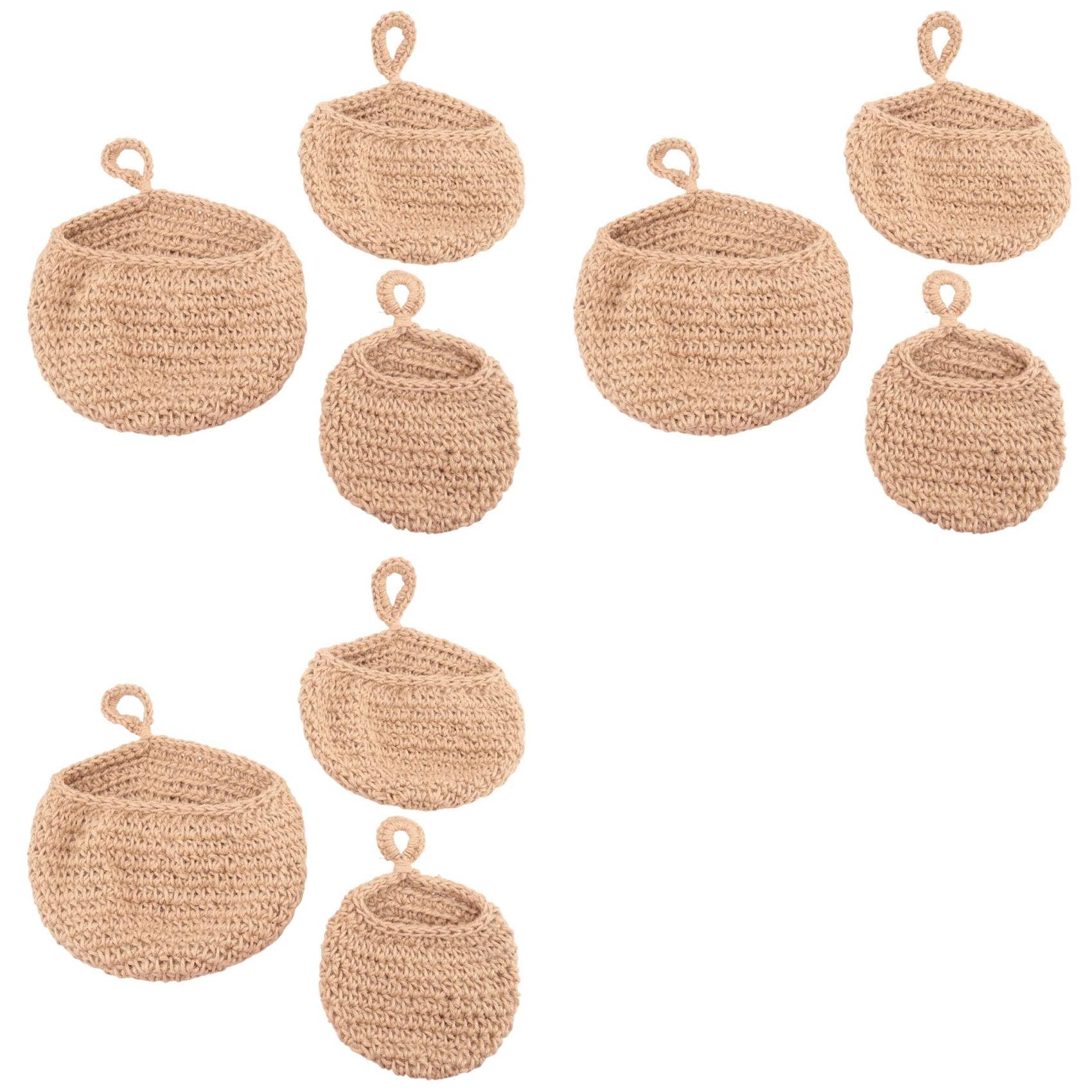 Vjsujehgy 9X Hanging Fruit Basket ForKitchen, Hanging Wall Fruit Vegetable Baskets, Handwoven Decorative Hanging Kitchen Baskets