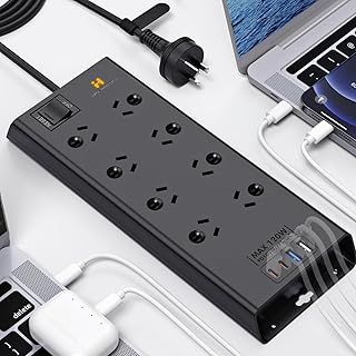 120W Powerboard USB C - Surge Protection Power Board 8AC, Fast Charging Power Strip Surge Protector for Laptops, 8-Outlet ...
