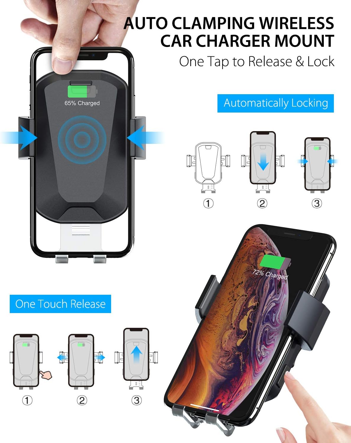 Limited Wireless Car Charger, CHGeek 10W Qi Fast Charging Auto Clamping Car Mount Windshield Dashboard Air Vent Phone Holder for iPhone 11 11 Pro Max Xs MAX XS XR X 8+, Samsung Galaxy S10+ S9+ S8 Note 9, etc Popular Wireless Car Charger, CHGeek 10W Qi Fast Charging Auto Clamping Car Mount Windshield Dashboard Air Vent Phone Holder for iPhone 11 11 Pro Max Xs MAX XS XR X 8+, Samsung Galaxy S10+ S9+ S8 Note 9, etc