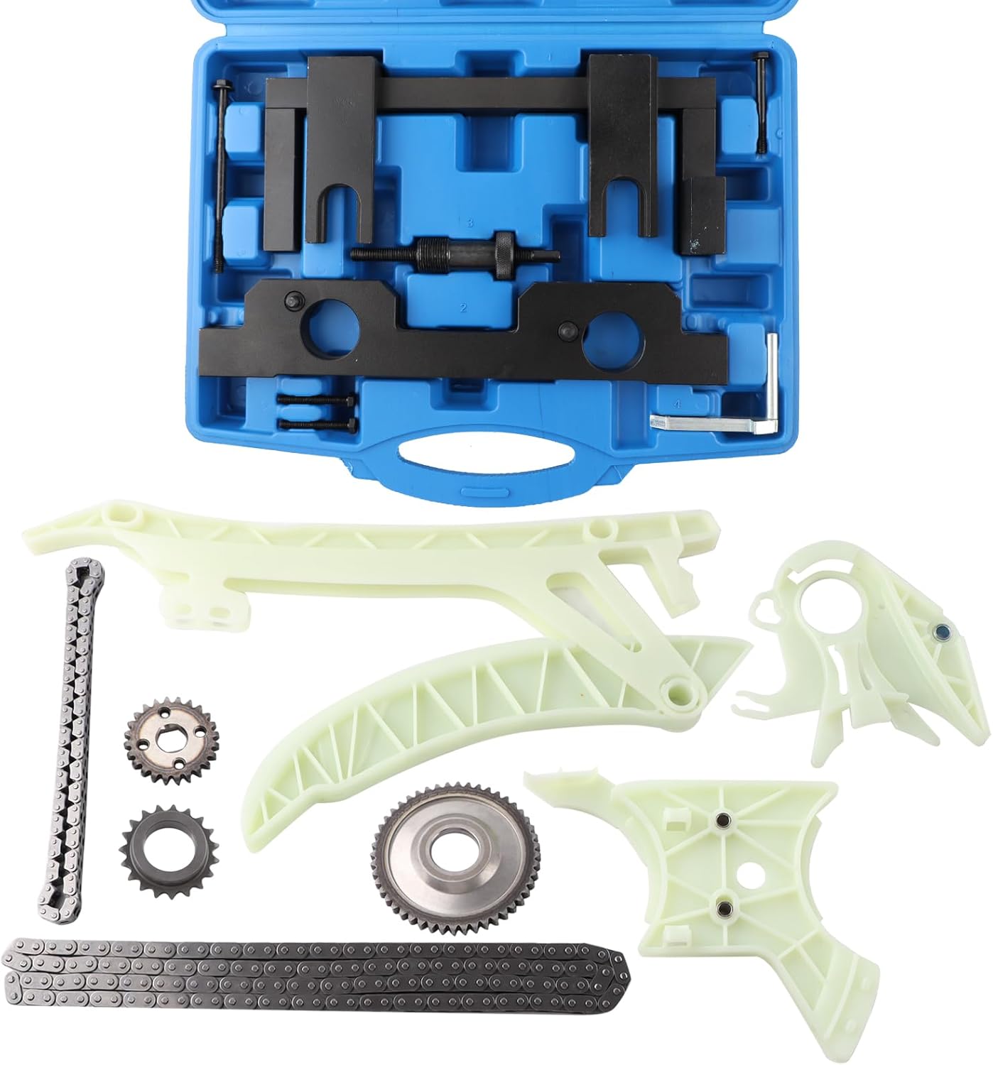 Engine Oil Pump Timing Chain Kit w/ 2 VVT Gear &Camshaft Alignment Timing Locking Tool Set Compatible with 2012-2016 BMW N20 N26 X1 X3 X4 X5 Z4 228I 320I 328I 428I 528I XDRIVE, 2.0L 3.0L