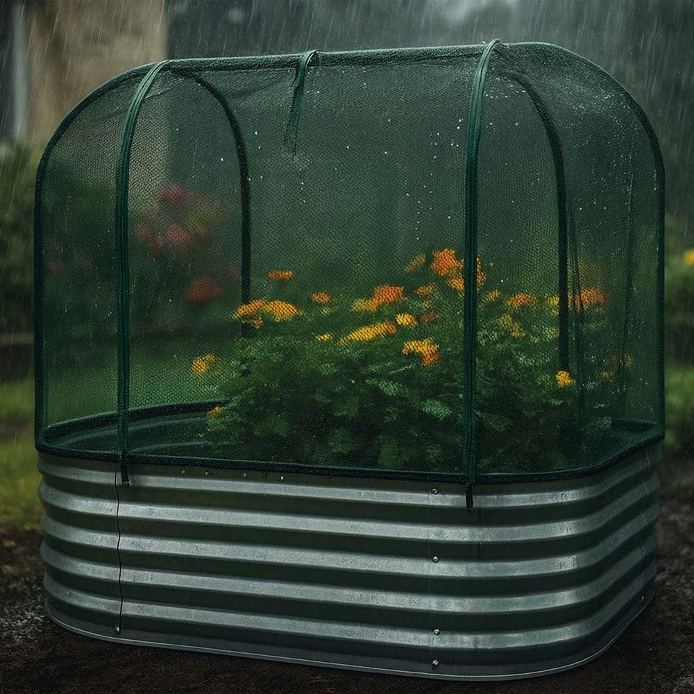 Terre Jardin Carré potager surélevé acier galvanisé avec filet