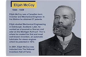 Engineer Elijah McCoy Vintage Canvas Painting