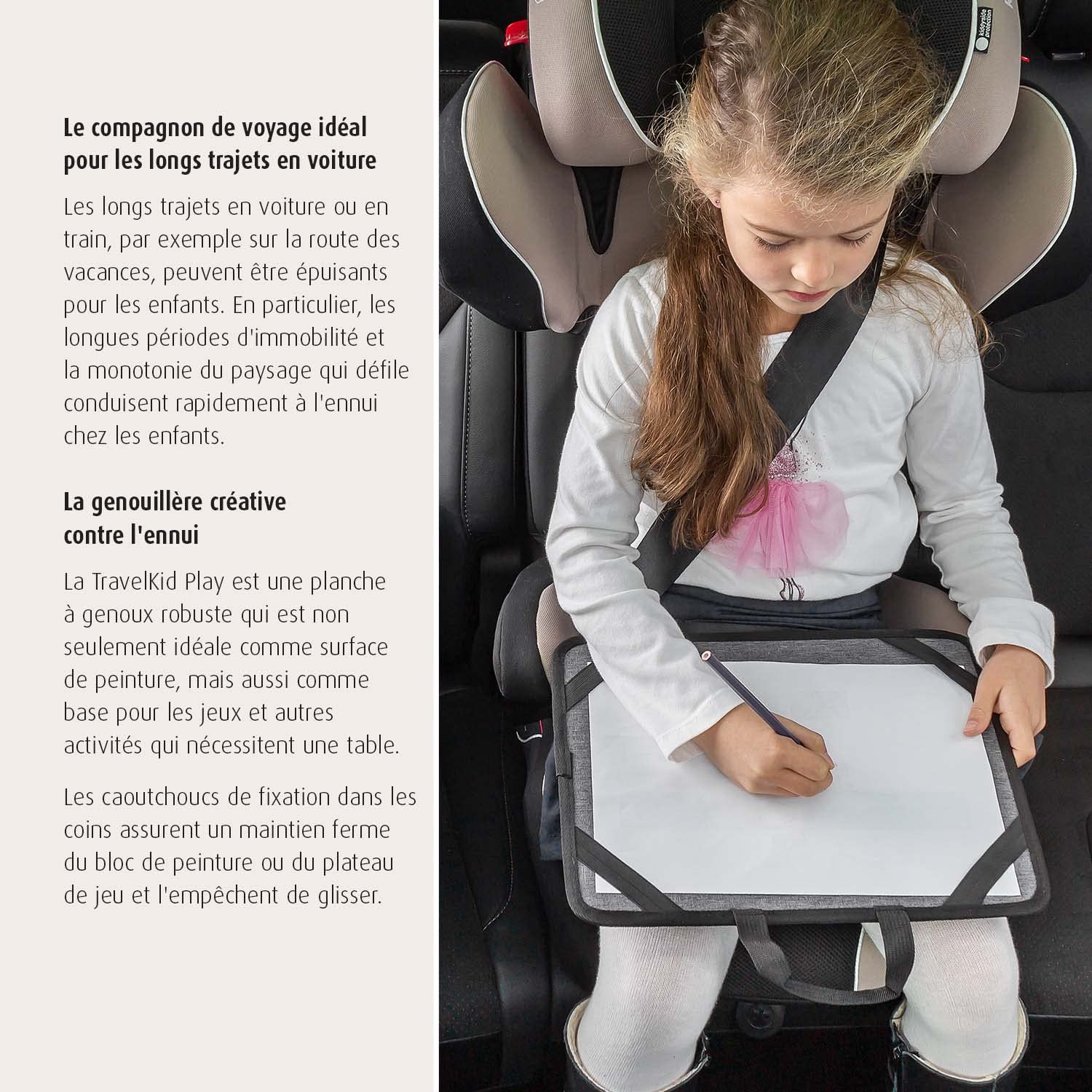 reer TravelKid Play Tapis de coloriage imperméable anti-taches gris voyage léger stable