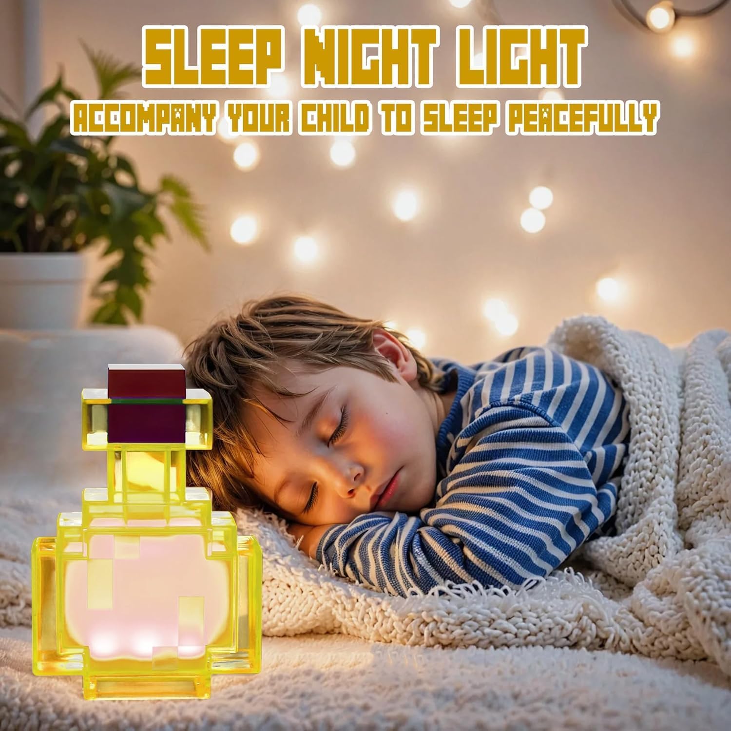 Pixel Style Potion Bottle Lamp 15 Color, Interactive RGB Night Light with Shake Activated Color Changing, USB Rechargeable Magic Potion LED Desk Lamp for Room Decor, Kids Boys Gaming Fans Gifts