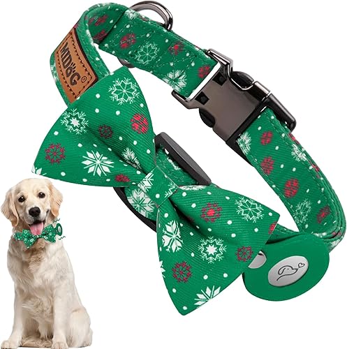 MIDOG AirTag - Collar de perro de moda para perros pequeños, medianos y grandes, con funda de soporte para AirTag, collar ajustable de nailon suave