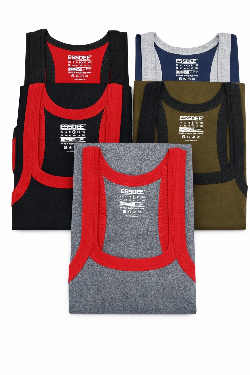 Men’s Sleeveless Cotton Gym Vest Combo Pack | Soft Breathable Round Neck Tank Tops | Regular Fit Innerwear & Workout Wear (Multicolor Pack)-image-20