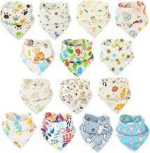 SLOSH Baby Bibs Bandana 100% Cotton Newborn Babies Teething Cloth for Ruttino (14 Pieces Unisex)