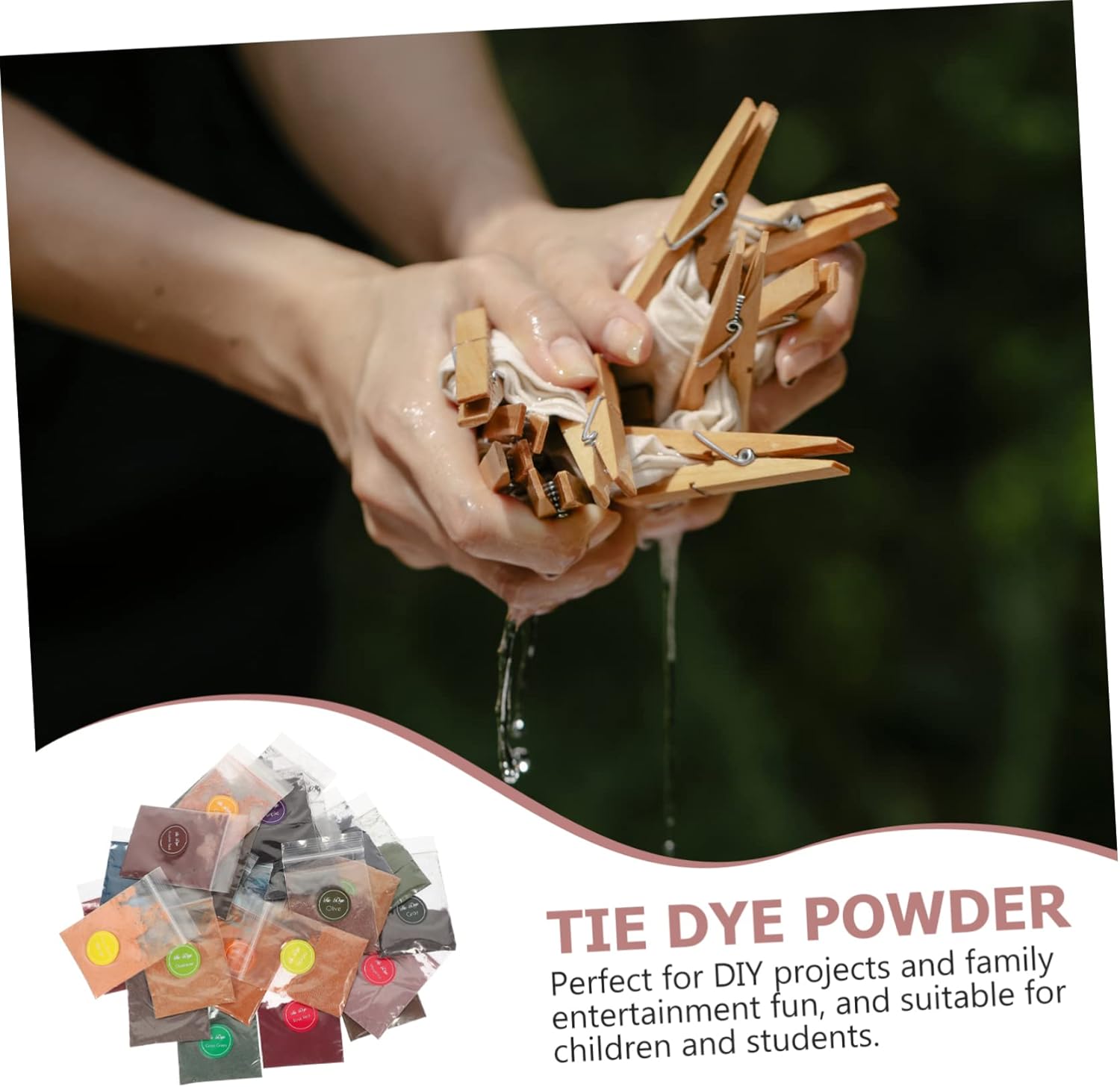 32bags Vibrant Tie Dye Powder Refills for Projects Permanent Colors Shirts Scarves and More for Parties Camps and Halloween Crafts