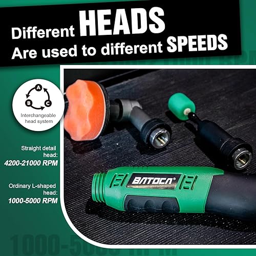 Miniatura 3 de BATOCA S6 Mini pulidora inalámbrica para detalles de automóviles, baterías de 2 x 2.0 Ah, búfer giratorio de 0.000 in, pulidor de doble acción de