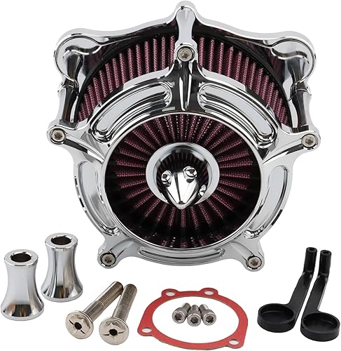 Kit limpiador de admisión de filtro de aire de motocicleta, turbina de picos para Harley Dyna Street Bob FXR 93-2017 Softail Fat Boy 93-2015 Touring