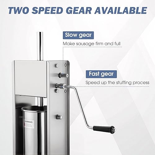 Miniatura 3 de Relleno manual de salchichas, máquina de llenado de salchichas vertical, máquina de llenado de carne de acero inoxidable 304 de grado alimenticio