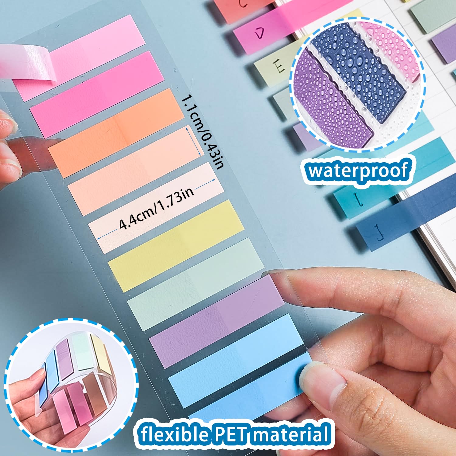 1200 Pcs Sticky Tabs, Index Tabs, Book Tabs, Annotation Tabs, Writable & Repositionable Book Tabs - Image 2