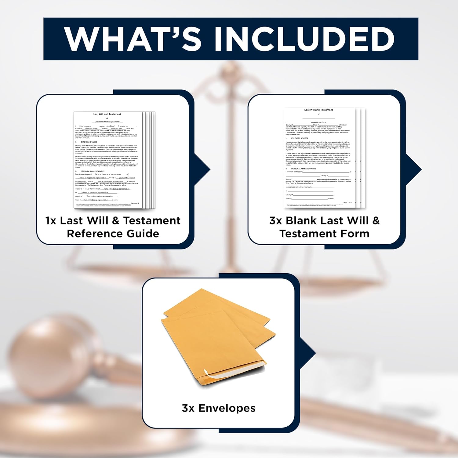 Zastic! Kit de última voluntad y testamento 2024 formularios en papel