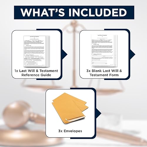 Miniatura 2 de Zastic! Kit de última voluntad y testamento 2024 formularios en papel de testamento legal en blanco de última voluntad, plantillas para creadores de