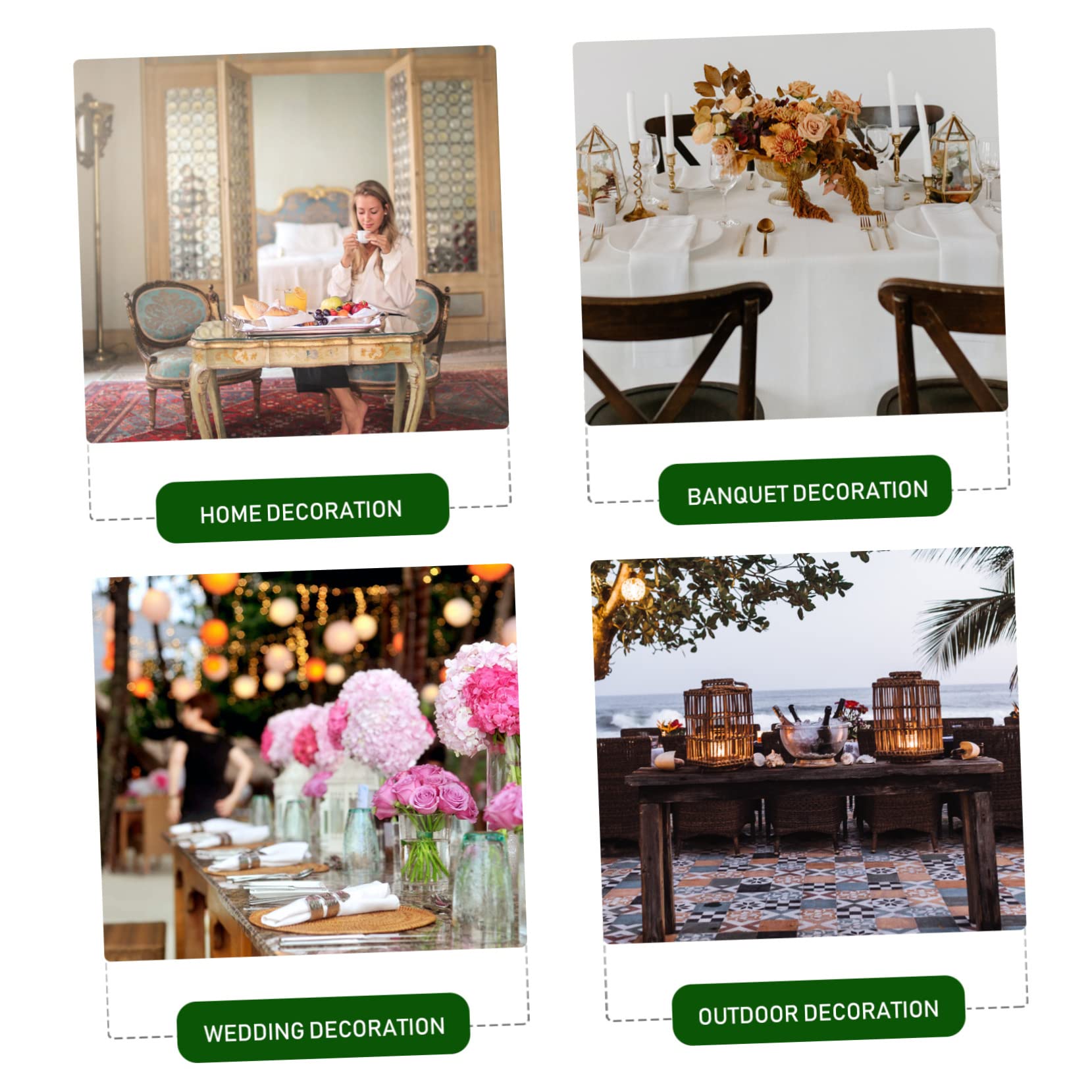 Ciieeo 3 Set Eleganti Fibbie Per Tovaglioli Decorativi Per Tovaglioli Da Festa in Stile Hawaiano 4 Pezzi * 3