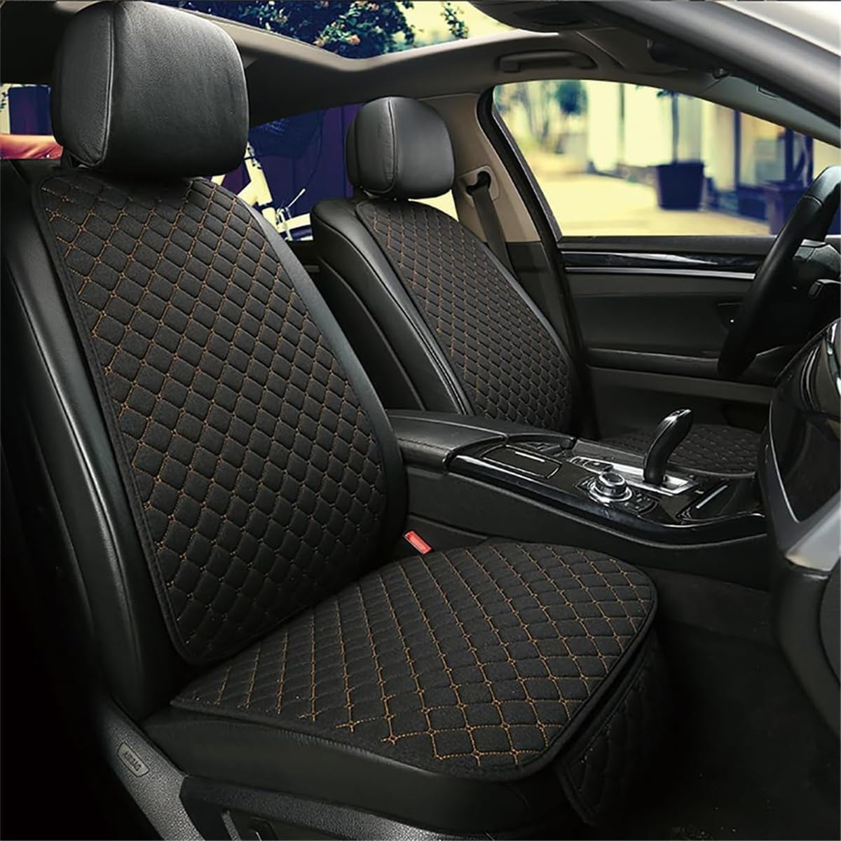 Auto Sitz Auflage für Toyota Land Cruiser Prado 90 120 150 155, Auto Sitzbezüge Sitzauflagen Autositzschoner Sets Anti Rutsch Autositzauflage Sitzschutz Sitzunterlage,D/Black and Gold Line