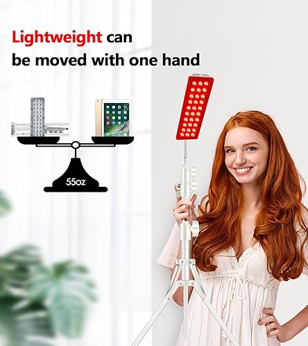Miniatura 8 de Lámpara de terapia de luz roja, terapia de luz infrarroja con soporte, luz roja de 660 nm y dispositivo de luz infrarroja cercana de 850 nm para