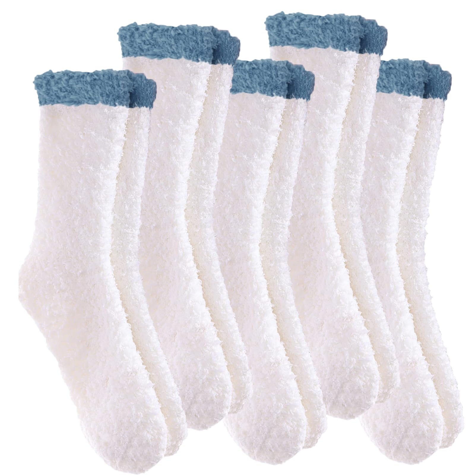 Hocerlu 5 Pairs Fluffy Socks for Women and Ladies, Soft Cosy Fuzzy Bed Warm Thermal Gift Socks for Winter, UK 4-8