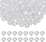 PATIKIL 6mm Bicone Crystal Beads, 200 Pcs Glass Faceted Bicone Beads Loose Spacer Bead for Jewelry Making Bracelet Necklace Earrings Wind Chimes Craft, Clear
