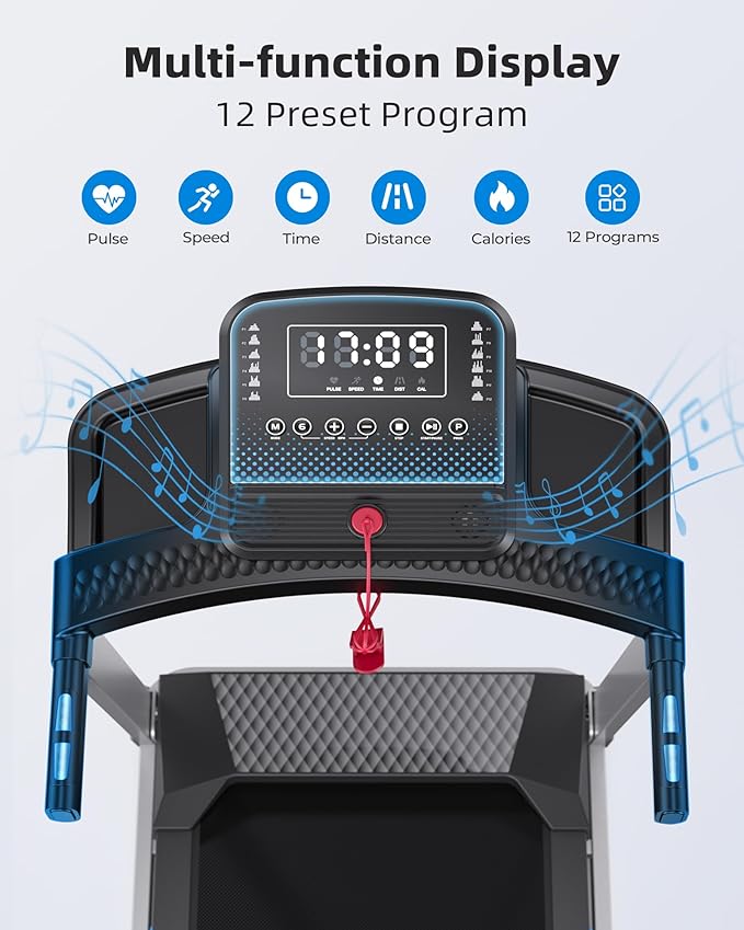Caminadora Eléctrica Plegable con Inclinación Negra miniatura 2