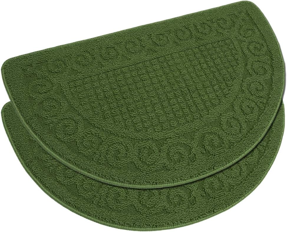 VANZAVANZU Kitchen Rugs, 2 Pack 31"x19" Kitchen Mats, Half Moon Round