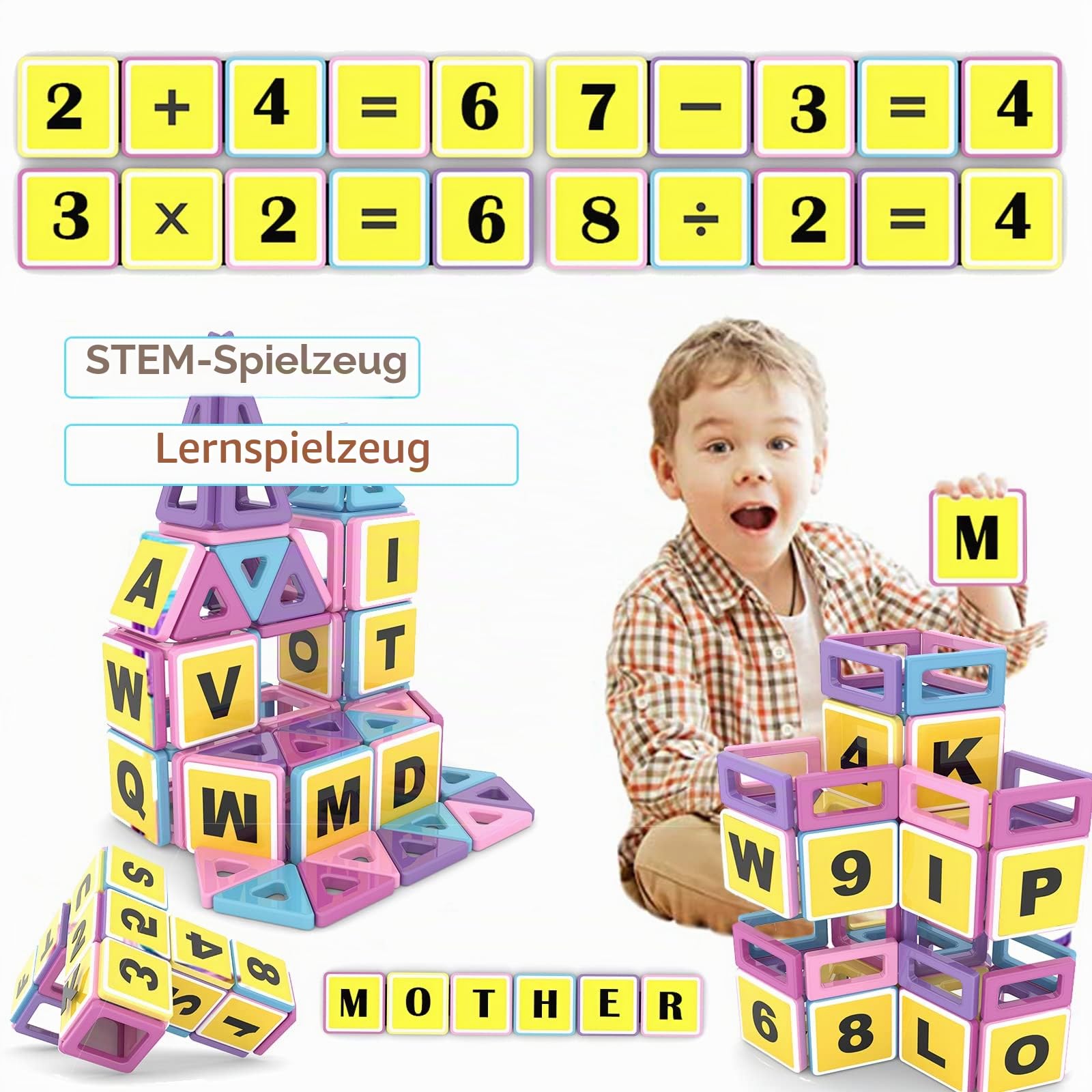 Magnetische Fliesen, 199 Stück, Mini-Magnetbausteine für Mädchen und Jungen, 3D-STEM-pädagogisches Lern- und Kreativitätsspielzeug für Kinder im Alter von 3 4 5 6 7 8 Jahren
