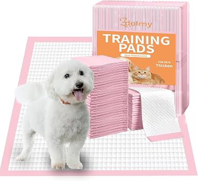 Pet Toilet Training Pads Disposable Puppy Pee Pads for Pets, Ultra Absorbent|Quick Dry|Leak-Proof Pet Potty Pads for Dog, Cat, Rabbits and Guinea Pigs Pink, 13" x 18"-50 Count