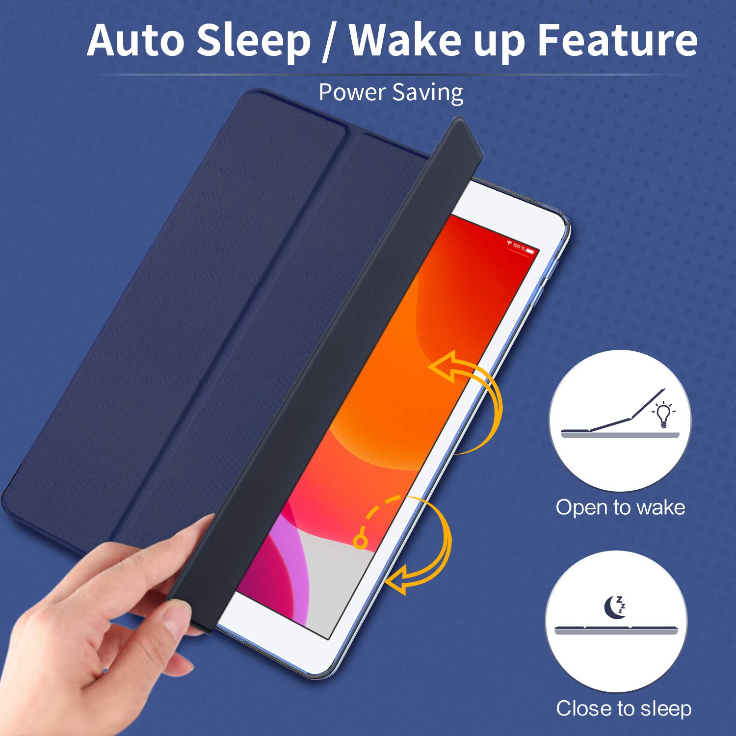 EasyAcc Cover Custodia Compatibile con iPad 9.7 2018 6a Generazione/2017 iPad 5a Generazione – Smart Cover Stand Ultral Leggero Slim con Cover Posteriore Traslucida Smerigliata per iPad 9,7 pollici