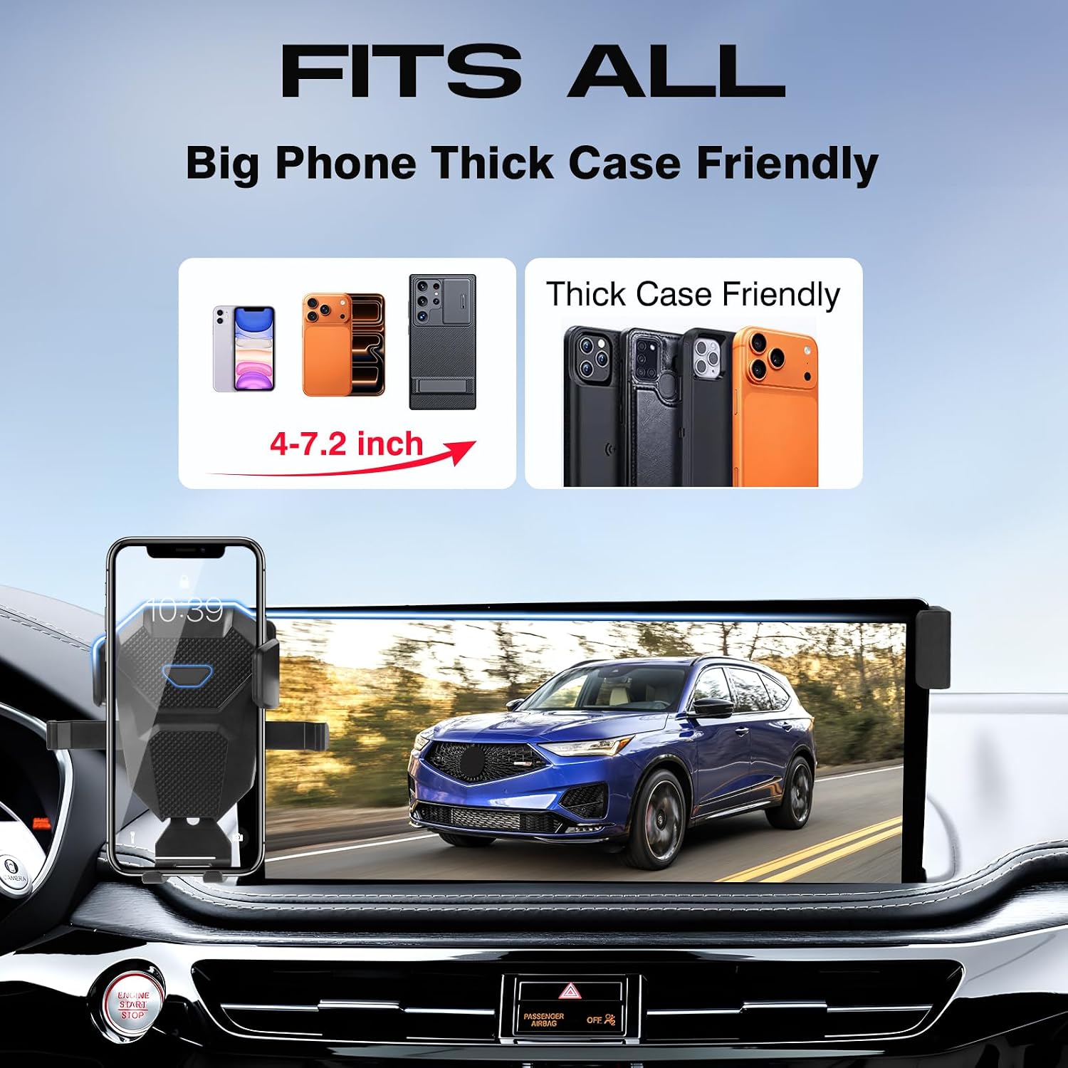 Sunsdrew Car Phone Holder for 2022-2025 Acura MDX Accessories,Adjustable GPS Acura MDX Phone Mount for 12.3-inch Screen,Hands-Free Ultra Stable Air Vent Phone Stand