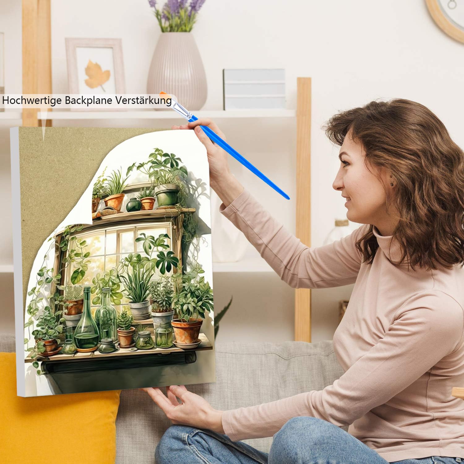 LiHEQING Kit per pittura ad olio fai da te con i numeri, per adulti, con 3 pennelli e colori acrilici, opera d'arte per adulti, cornice fai da te (40 x 50 cm