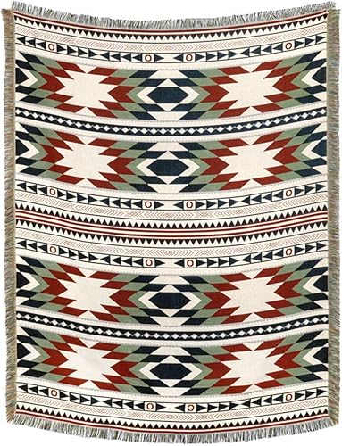 Miniatura 7 de Lqprom Manta Southwest de doble cara azteca del suroeste multifunción para sofá, silla, sofá, cama, exteriores, playa y viajes, 63 x 87 pulgadas