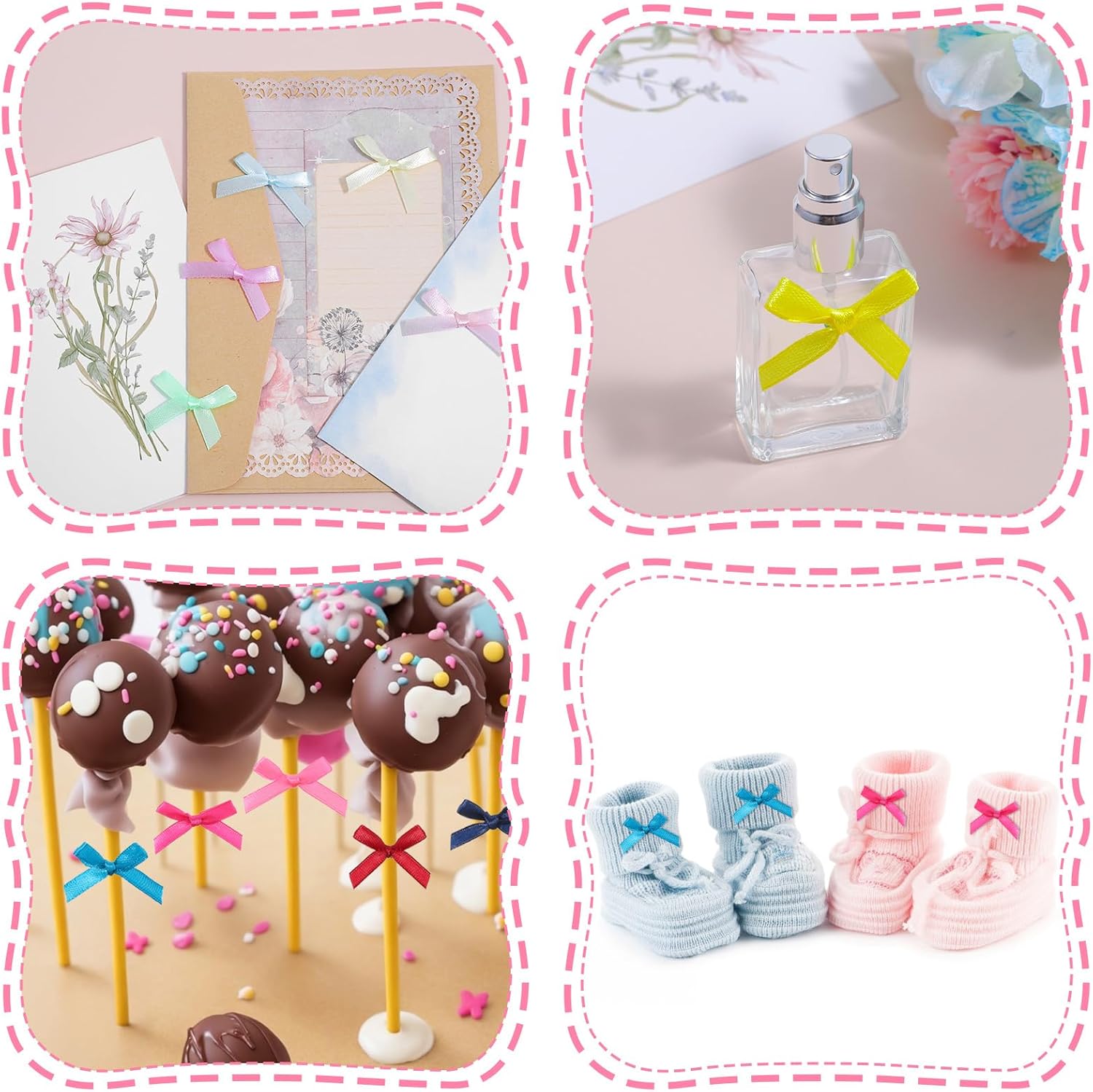 Colorful Mini Ribbon Craft Bows 200pcs 1.57" X 1.38" Satin Ribbon Small Bows for Crafting Decor Fabric Tiny Bows for Baby Girls DIY Embellishments for Gifts Clothes and Party Decorations - Image 7