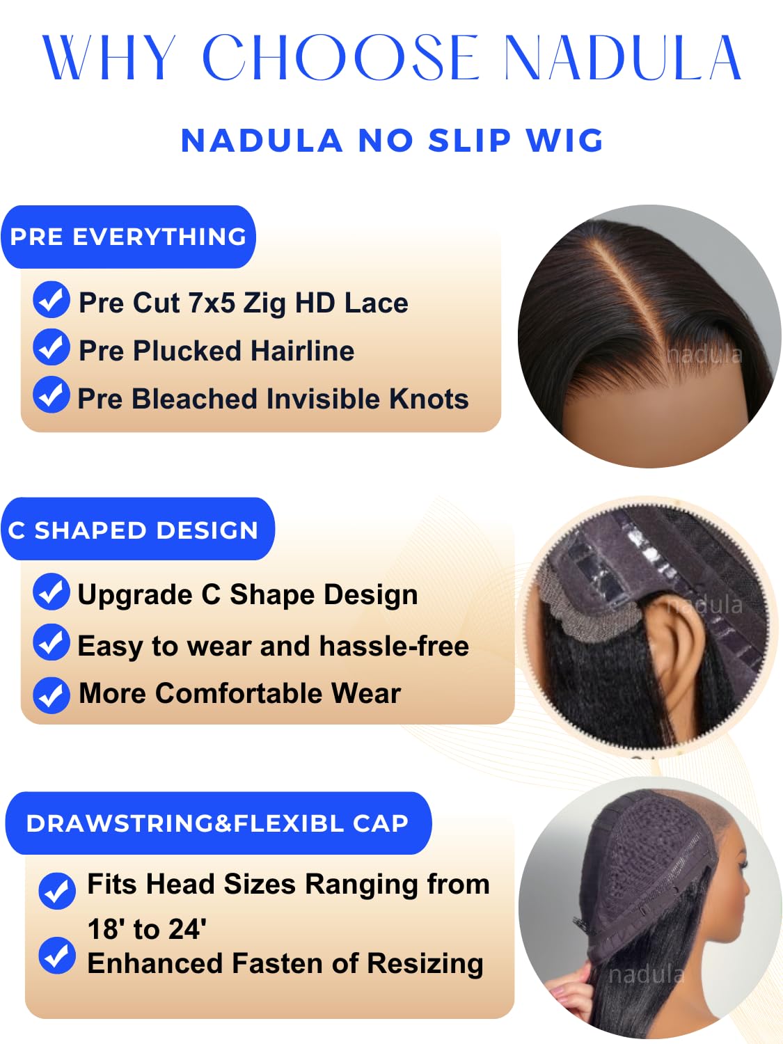 Nadula Human Hair Glueless Drawstring Bob Wig with HD Lace
