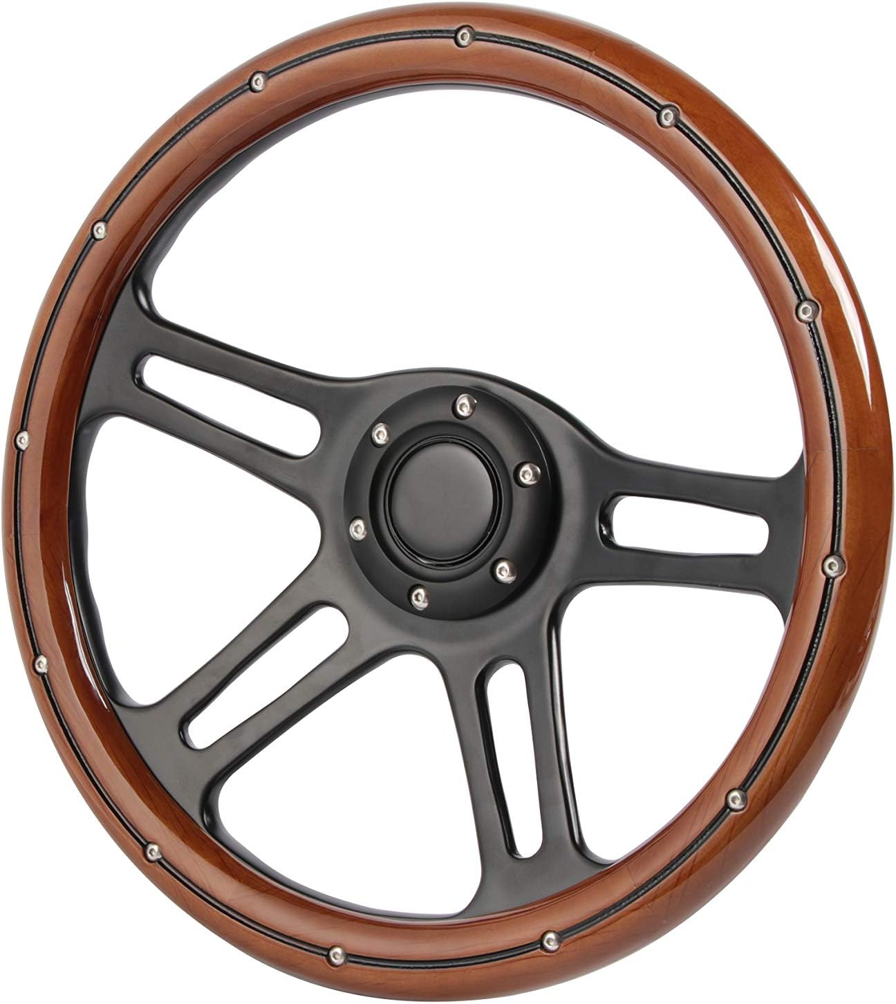 RASTP 345mm 13.5" Wood Grain Steering Wheel, Classic